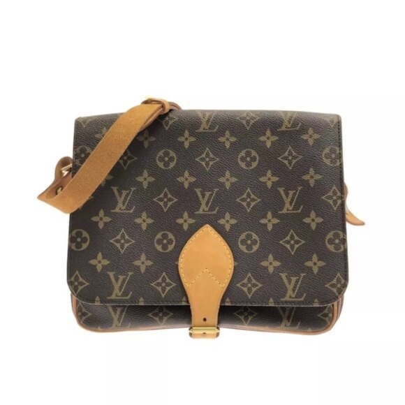 100% Authentic LOUIS VUITTON Cartouchiere GM Brown Monogram Shoulder Bag